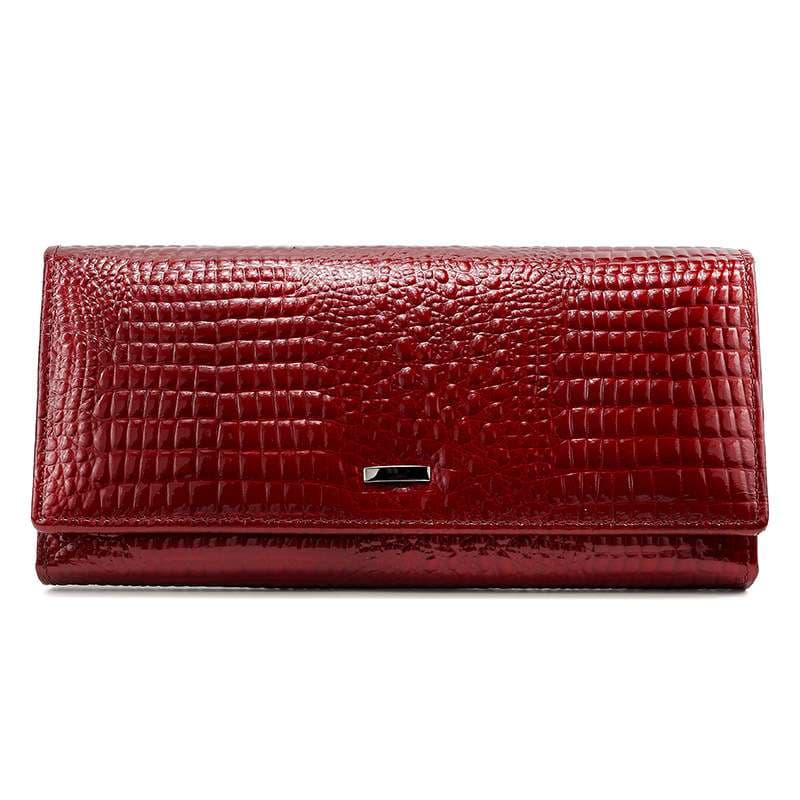 クロコダイル柄高級牛革長財布