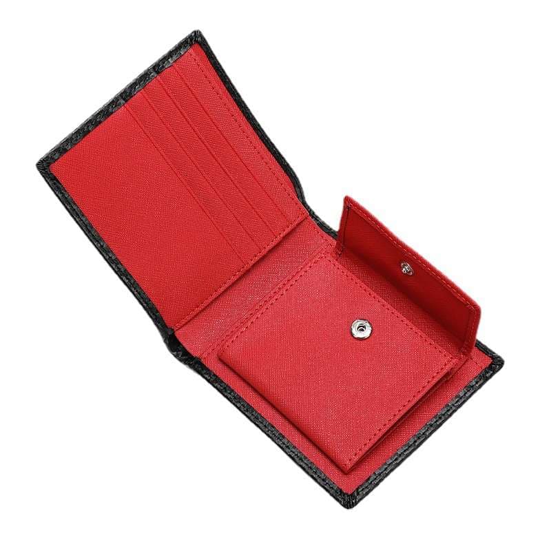 革財布 カーボン調 スリム二つ折り財布