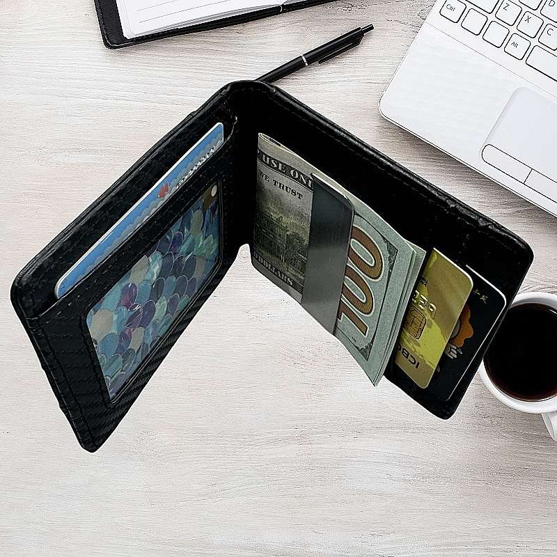 革財布 多機能カード収納二つ折り財布