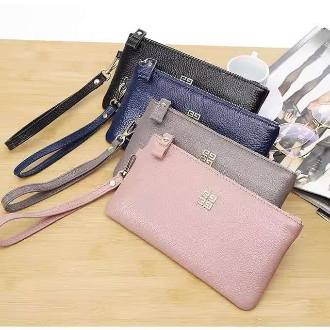 薄型ソフト革のワンポイント付き長財布
