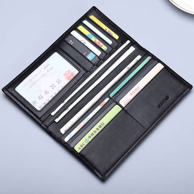 革財布 麦穂柄 本革薄型長財布