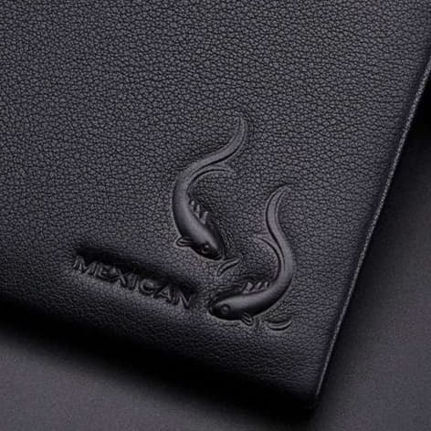 革財布 上質シボ革二つ折り財布