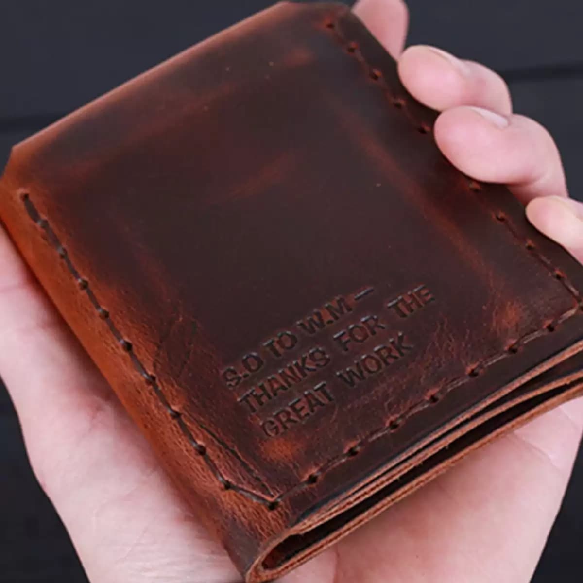 クラフト革二つ折り財布