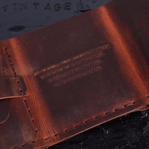 クラフト革二つ折り財布