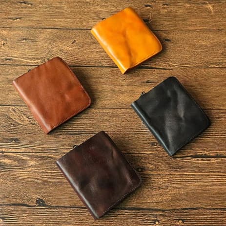 ヴィンテージ風牛革ウォレット