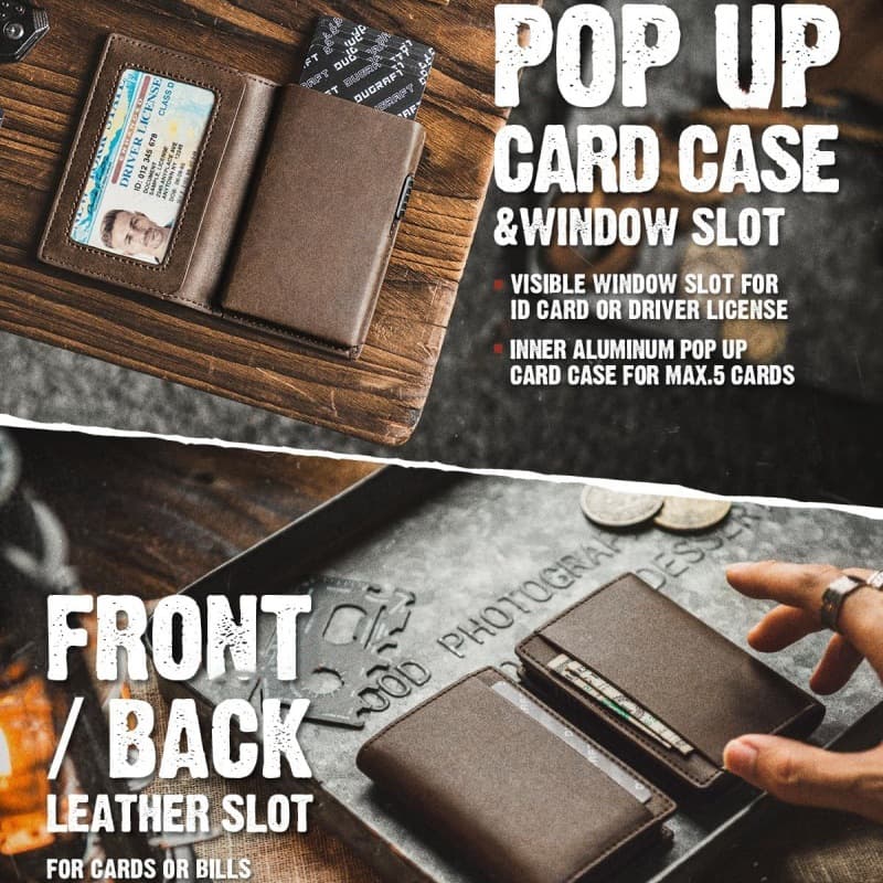 ポップアップ式革財布