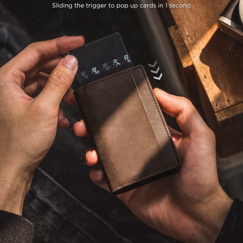 ポップアップ式革財布