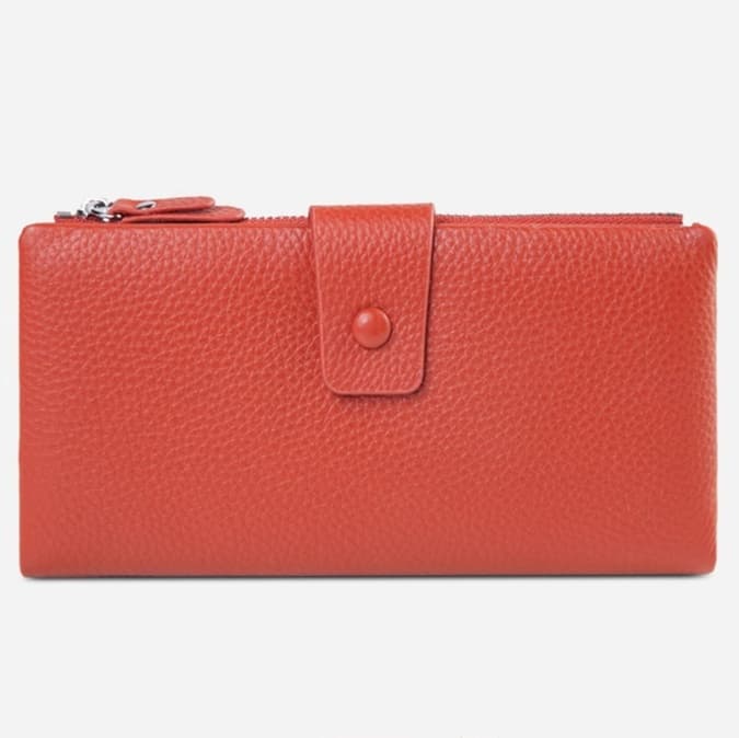 スナップボタン式レディース長財布