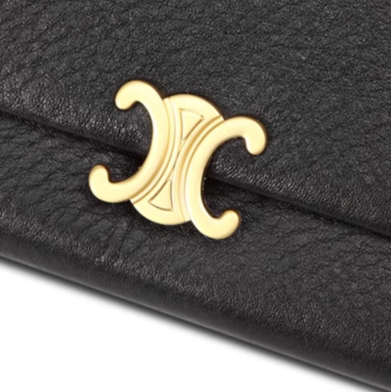 ゴールドロゴの革ウォレット