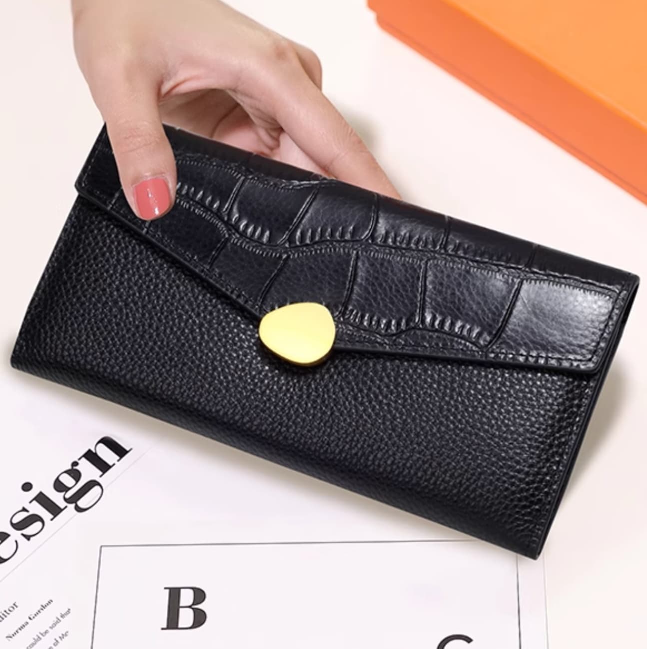 ミックス革長財布