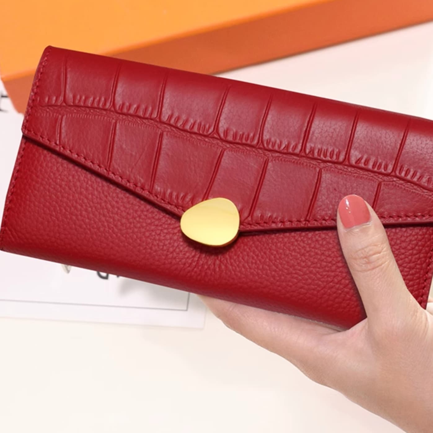 ミックス革長財布