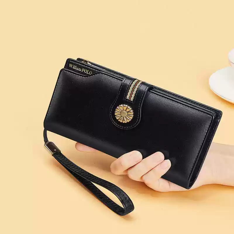 ヴィンテージフラワーの本革長財布