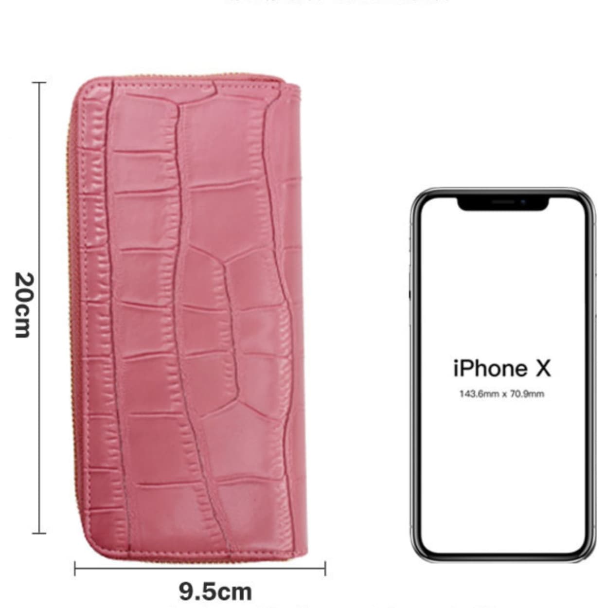 ブライトカラーのクロコダイル型押し長財布