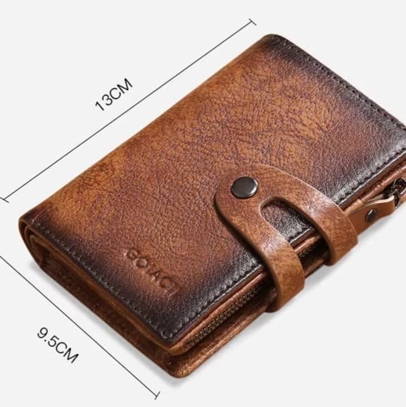 ヴィンテージ風本革コンパクト財布