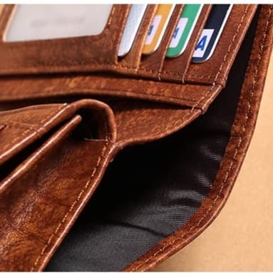 ヴィンテージ風本革コンパクト財布