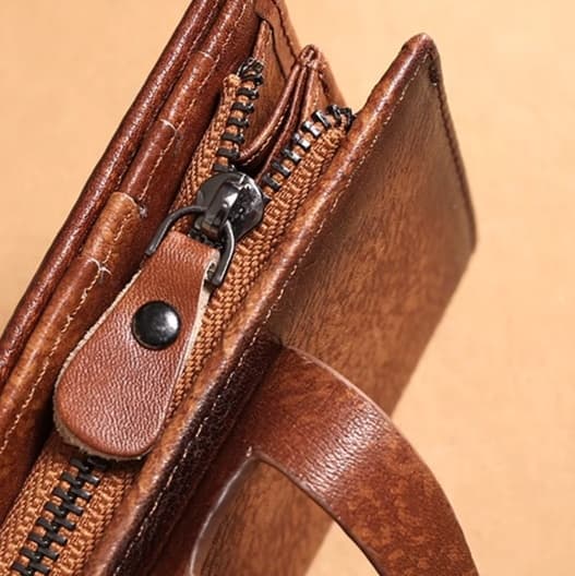 ヴィンテージ風本革コンパクト財布