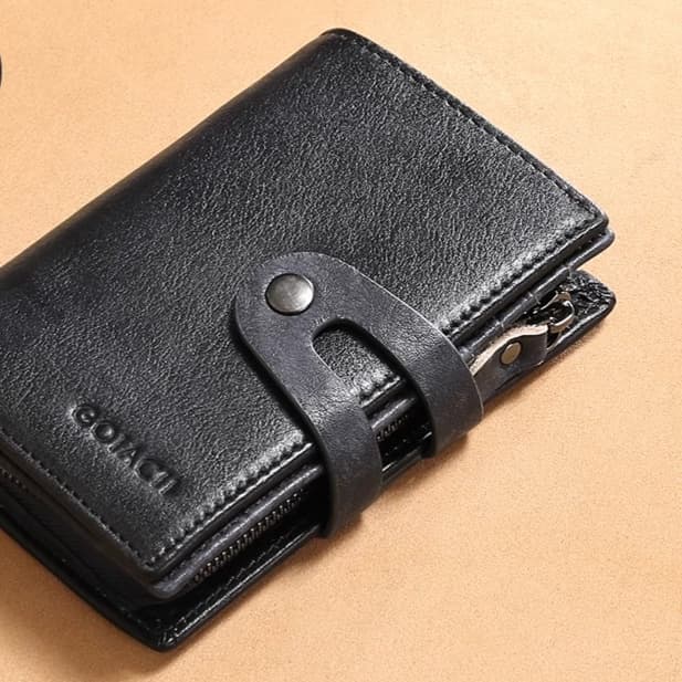 ヴィンテージ風本革コンパクト財布