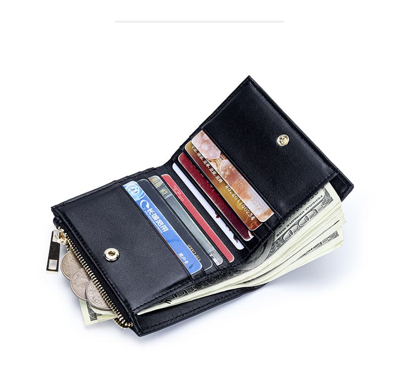 編み込み革コンパクトウォレット