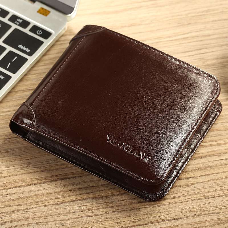 革財布 上質な革素材を使用した紳士用二つ折り財布