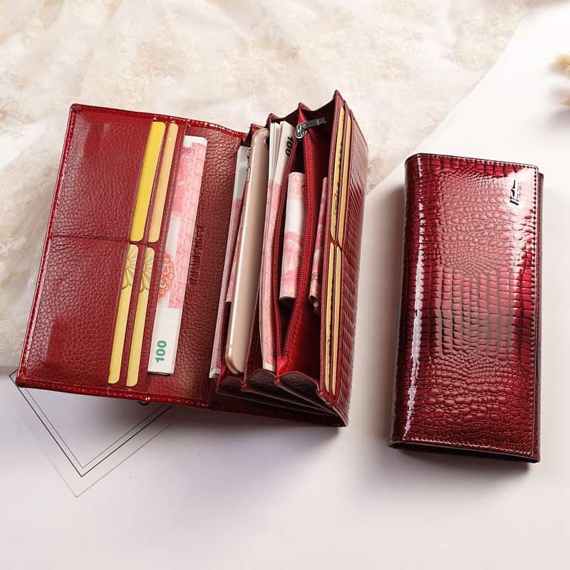 革財布 クロコダイル調エレガント長財布