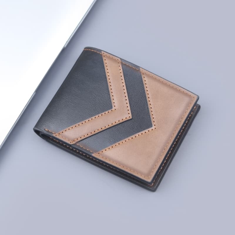 メンズ用デザイン二つ折り革財布