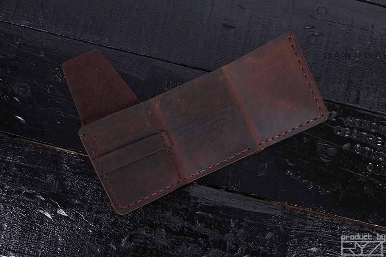 クラフト革二つ折り財布