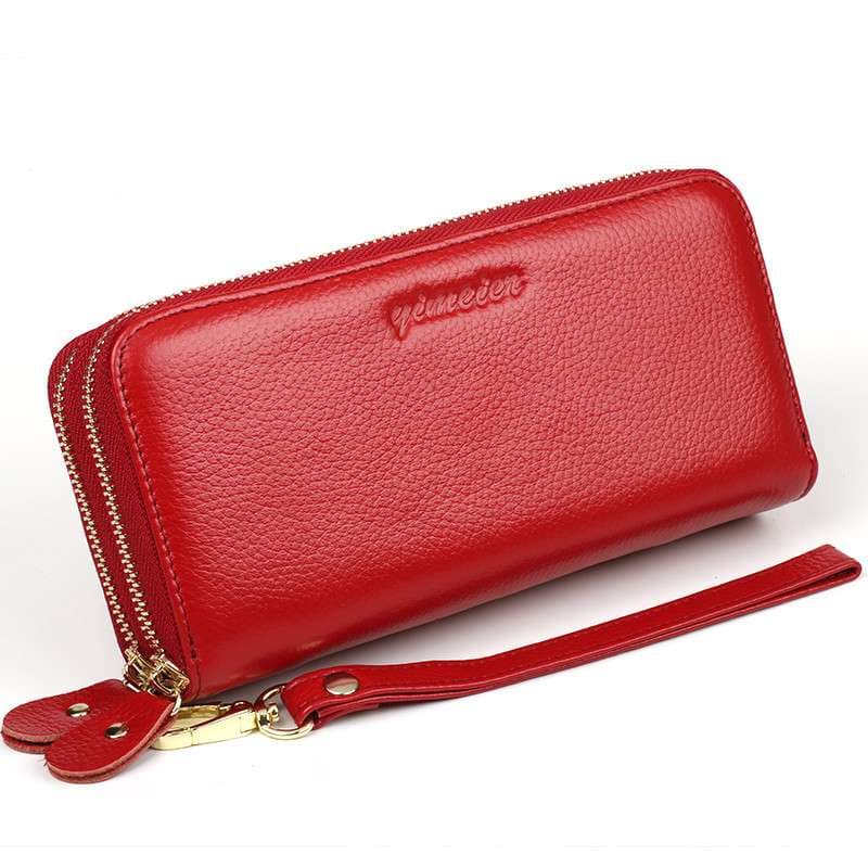 革財布 上質な本革使用 二重ファスナー長財布