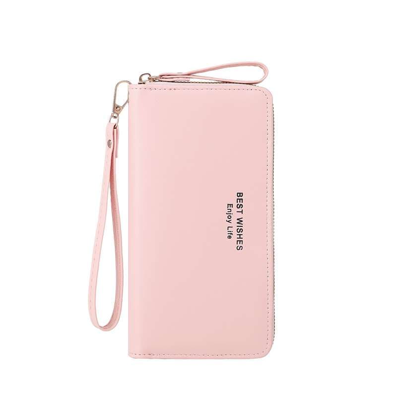 シンプルロゴのジップ式長財布