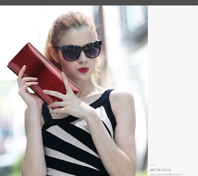 革財布 高級クロコダイル型押し長財布