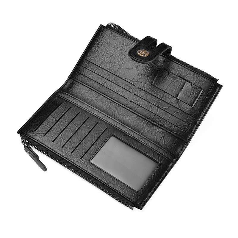 革財布 高級感漂うクロコ型押し長財布