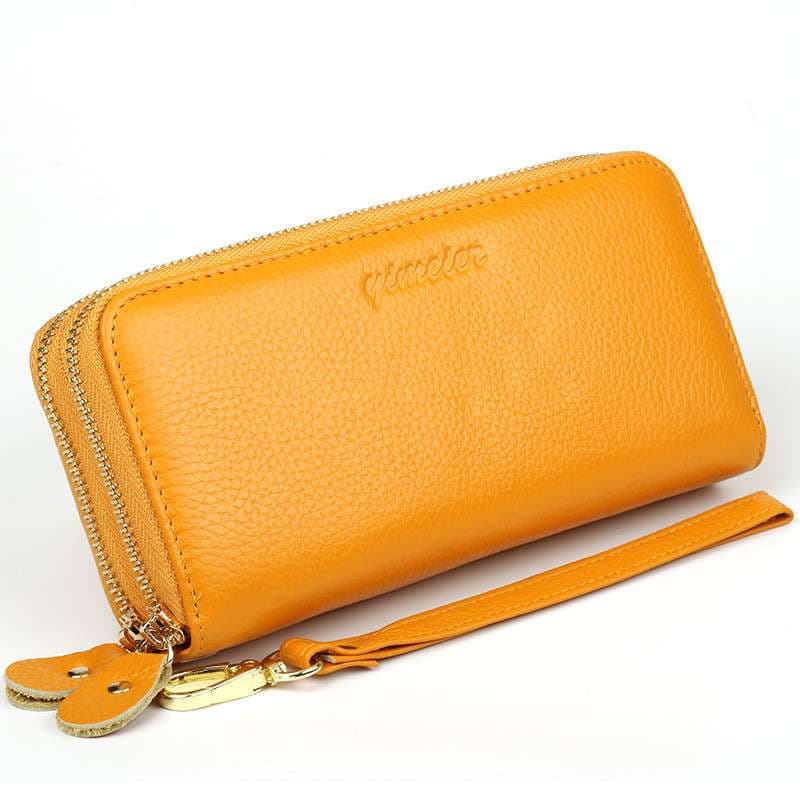 革財布 上質な本革使用 二重ファスナー長財布