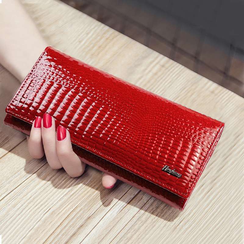 革財布 クロコダイル調エレガント長財布