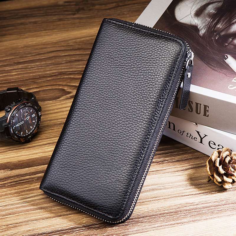 革財布 超大容量ジッパー式長財布