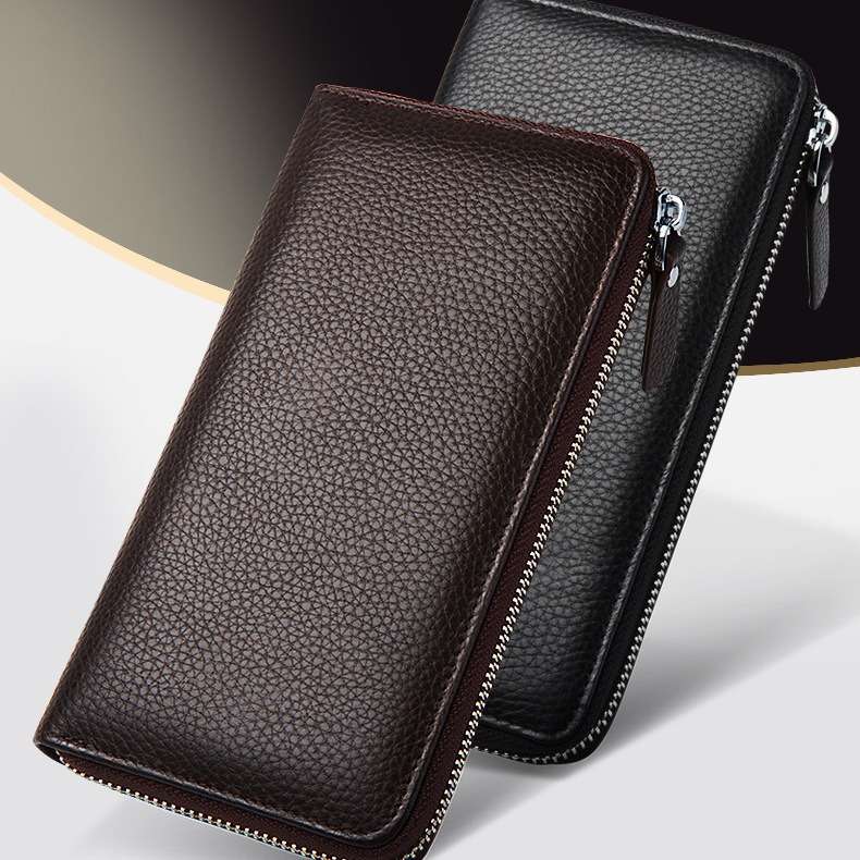 革財布 超大容量ジッパー式長財布