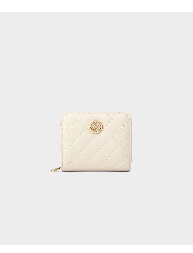 キルティングステッチ二つ折り財布