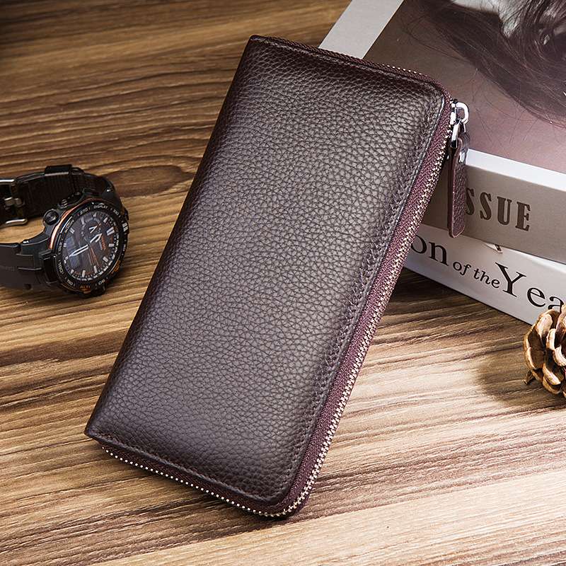 革財布 超大容量ジッパー式長財布