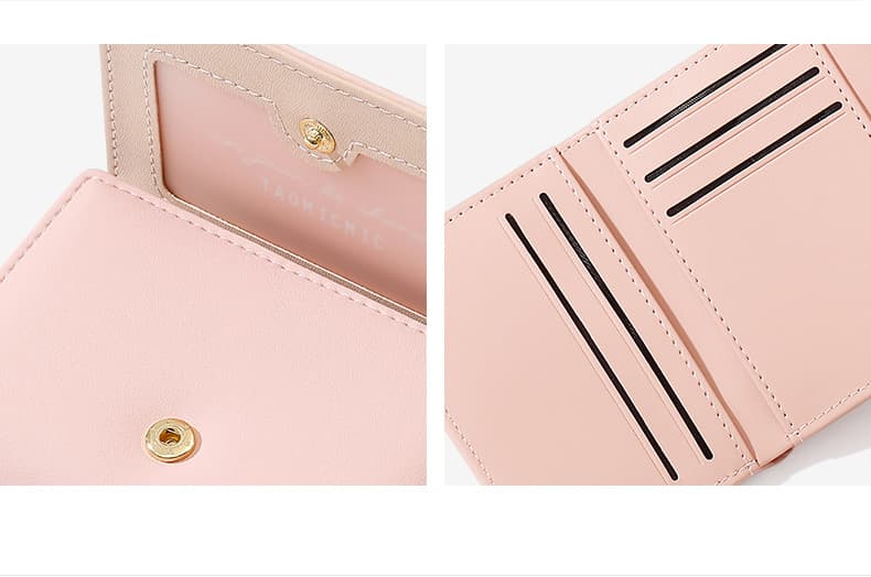 うさぎ模様の箔押し三つ折りミニ財布