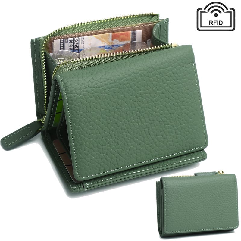 ジッパー付き三つ折り財布