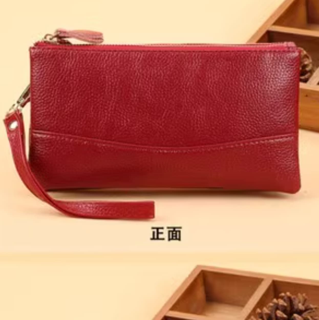 ダブルジッパーのハンドバッグ型長財布