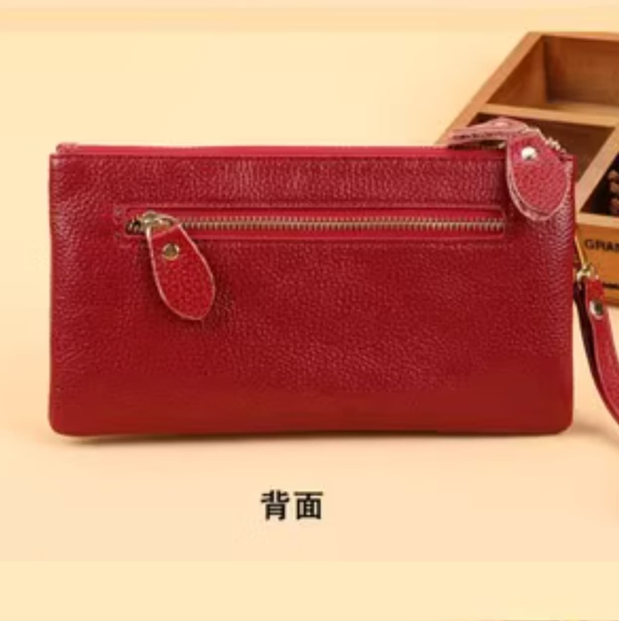 ダブルジッパーのハンドバッグ型長財布