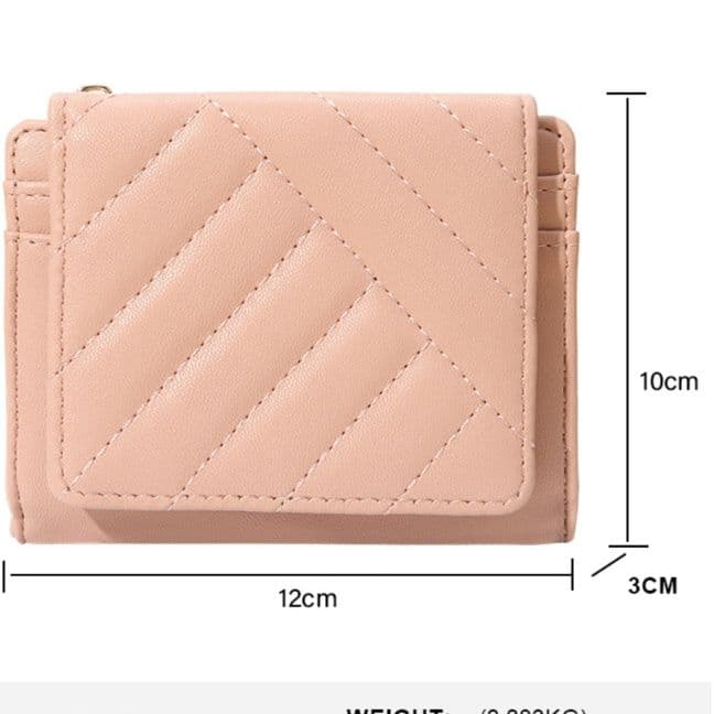 革 財布 シェブロンキルティングレザー三つ折り財布